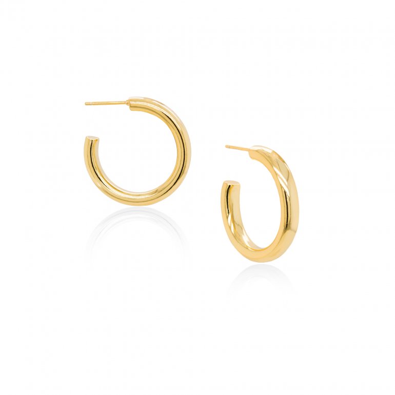 Gold Vermeil Large Tube Hoops