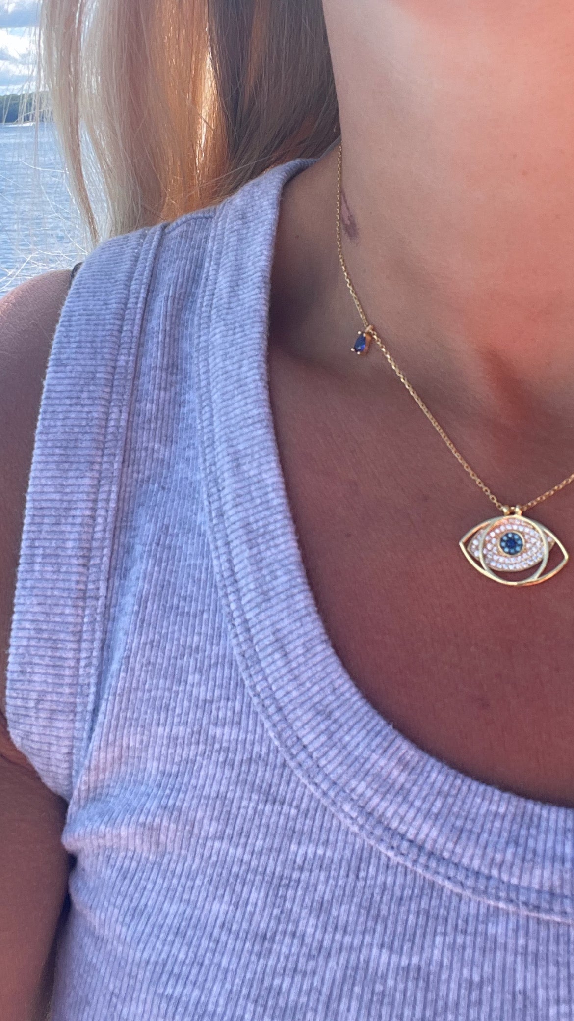 Gold Vermeil Guarded Eye Necklace