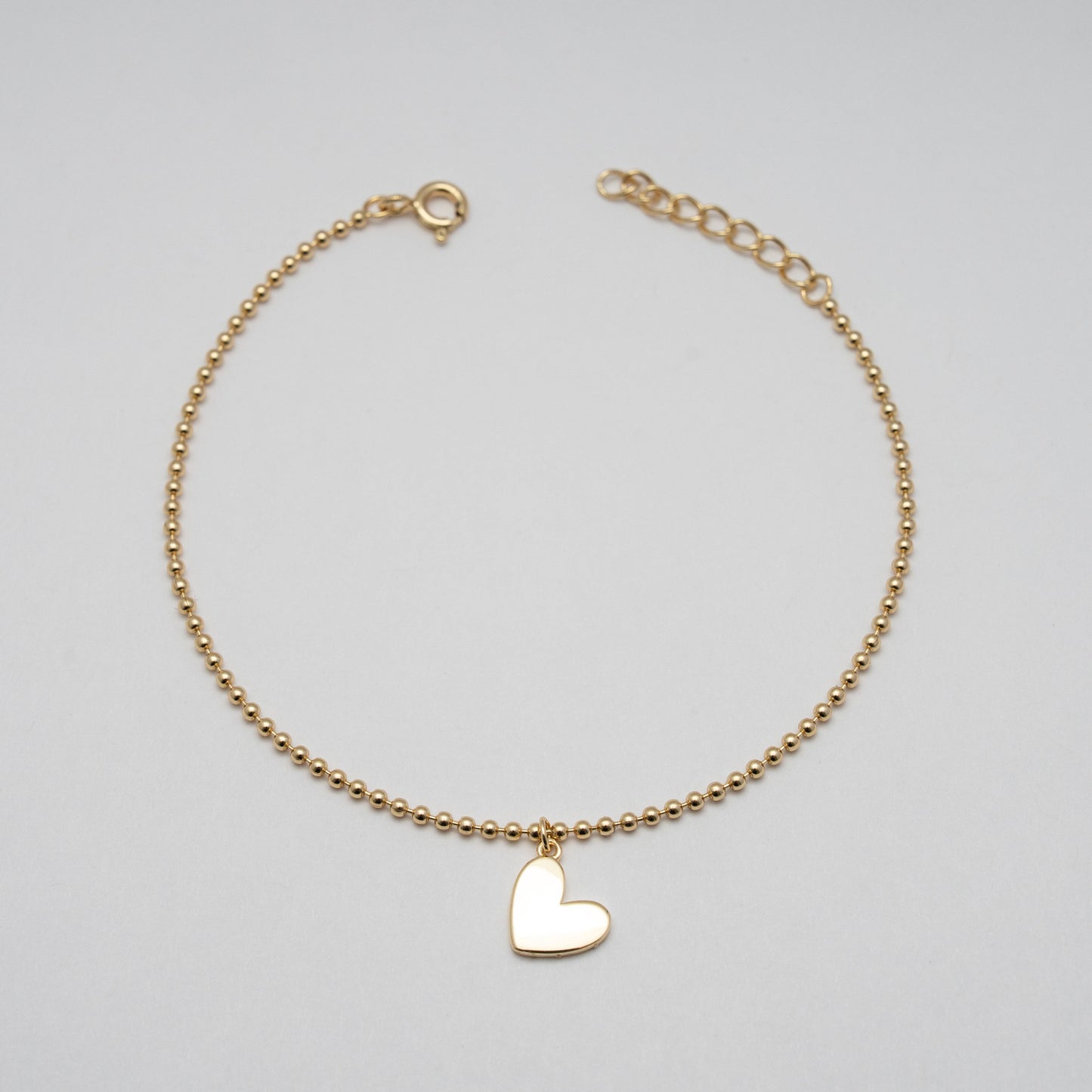 Ball Bead Dangling Heart Bracelet