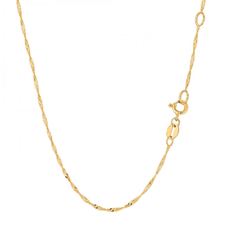 10K Solid Gold Singapore Chain Necklace
