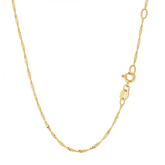 10K Solid Gold Singapore Chain Necklace