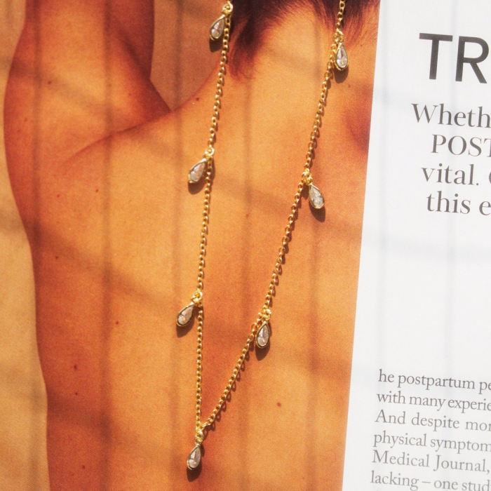 Gold Vermeil Teardrop CZ Choker