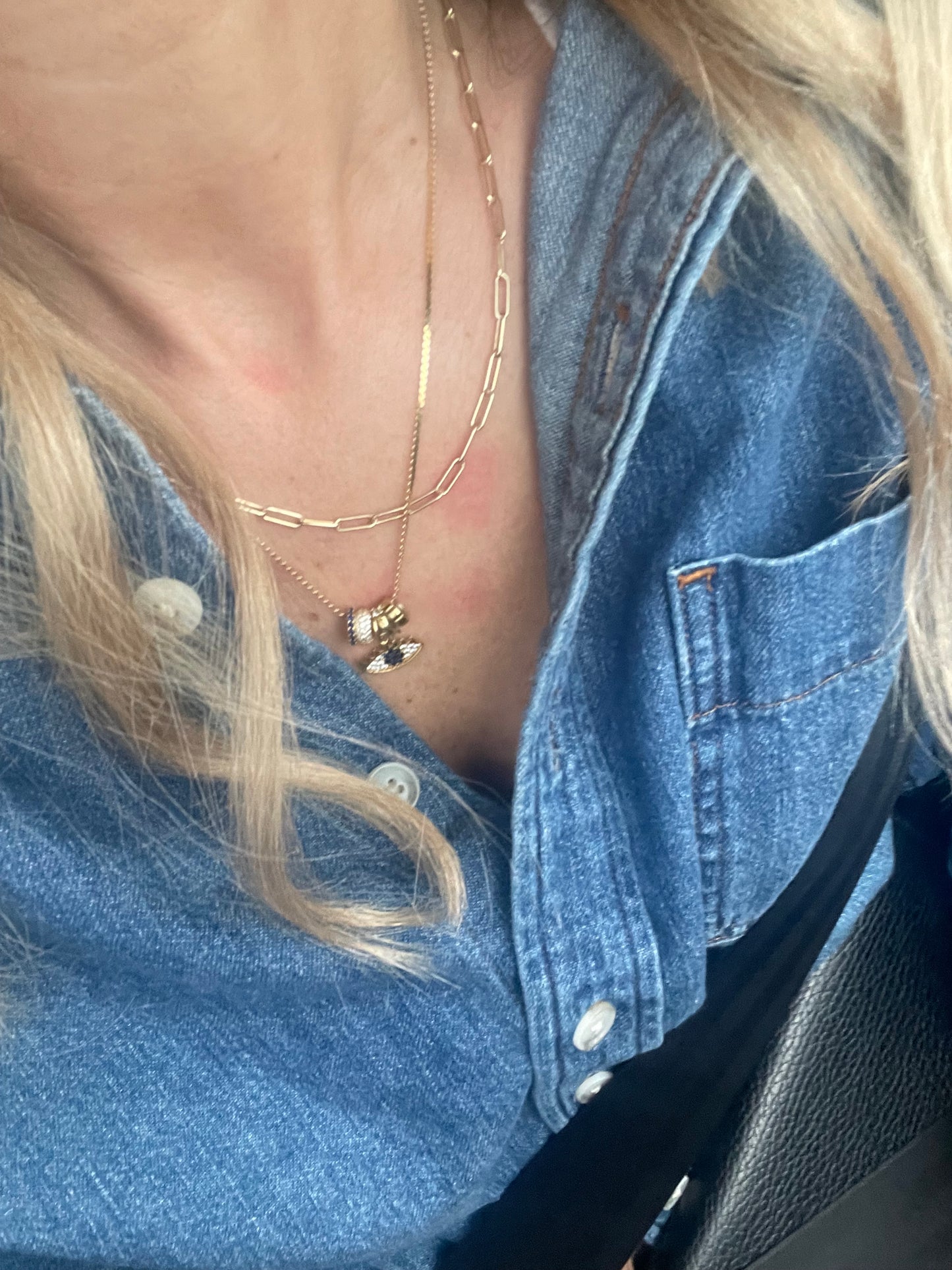 Sapphire Spacer Charm Necklace