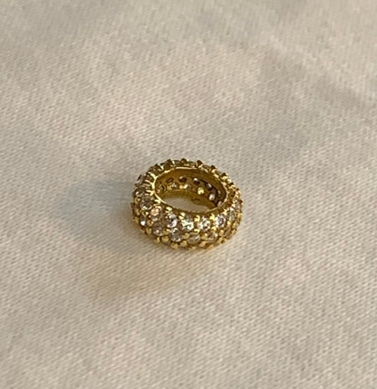 18K Gold Vermeil Chubby Pavé Spacer Charm