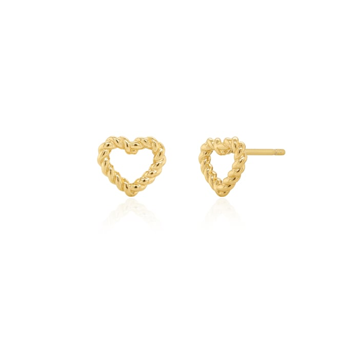 10K Open Heart Rope Earring