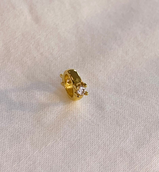 18K Gold Vermeil Solitaire Spacer Charm