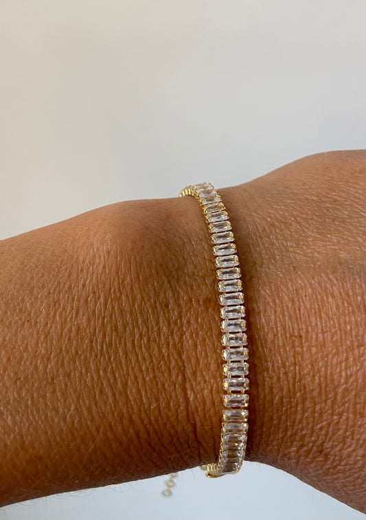 Gold Vermeil Emerald Eternity Tennis Bracelet