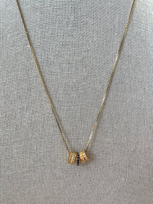 Sapphire Spacer Charm Necklace