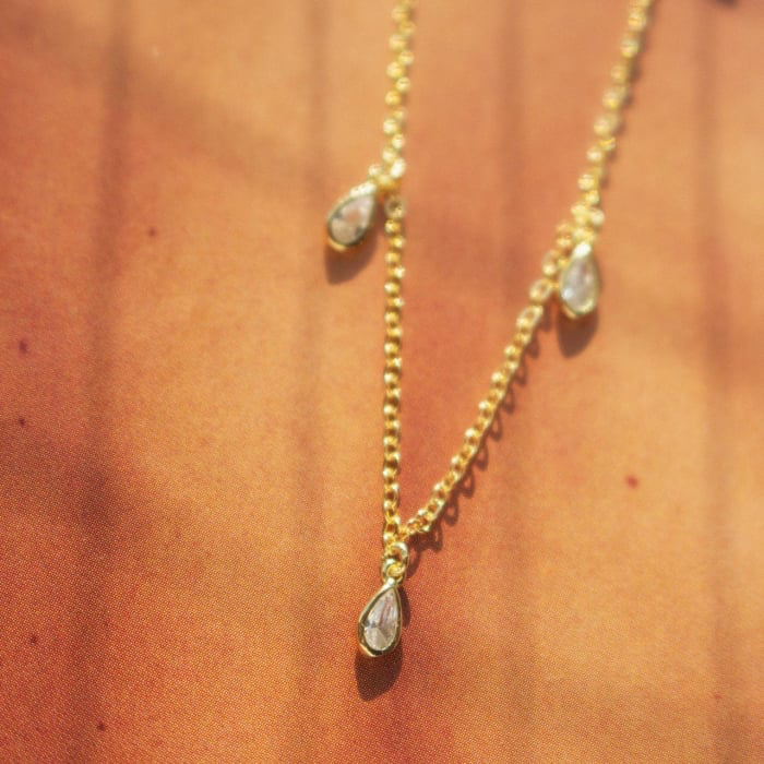 Gold Vermeil Teardrop CZ Choker