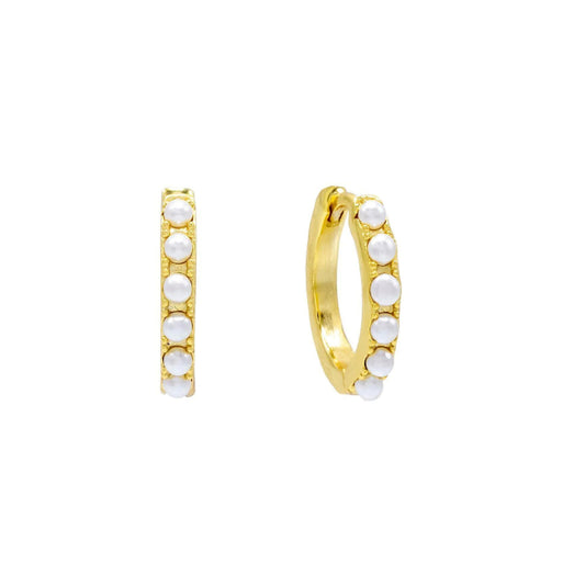 GOLD VERMEIL 6 PEARL HUGGIES