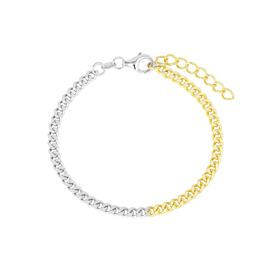 Two Tone Curb Chain Bracelet