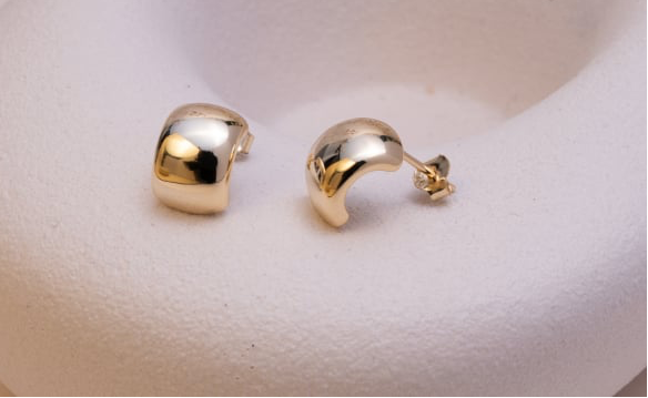 Gold Vermeil Chuky Dome Stud Earrings