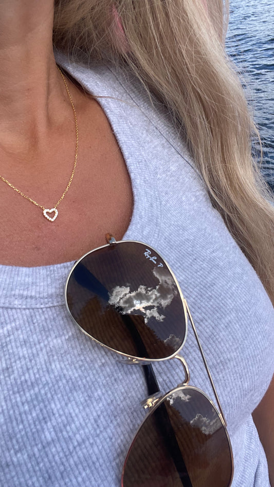 Gold Vermeil Open Heart Necklace