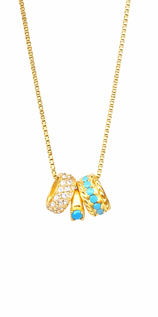 Turquoise Spacer Charm Necklace