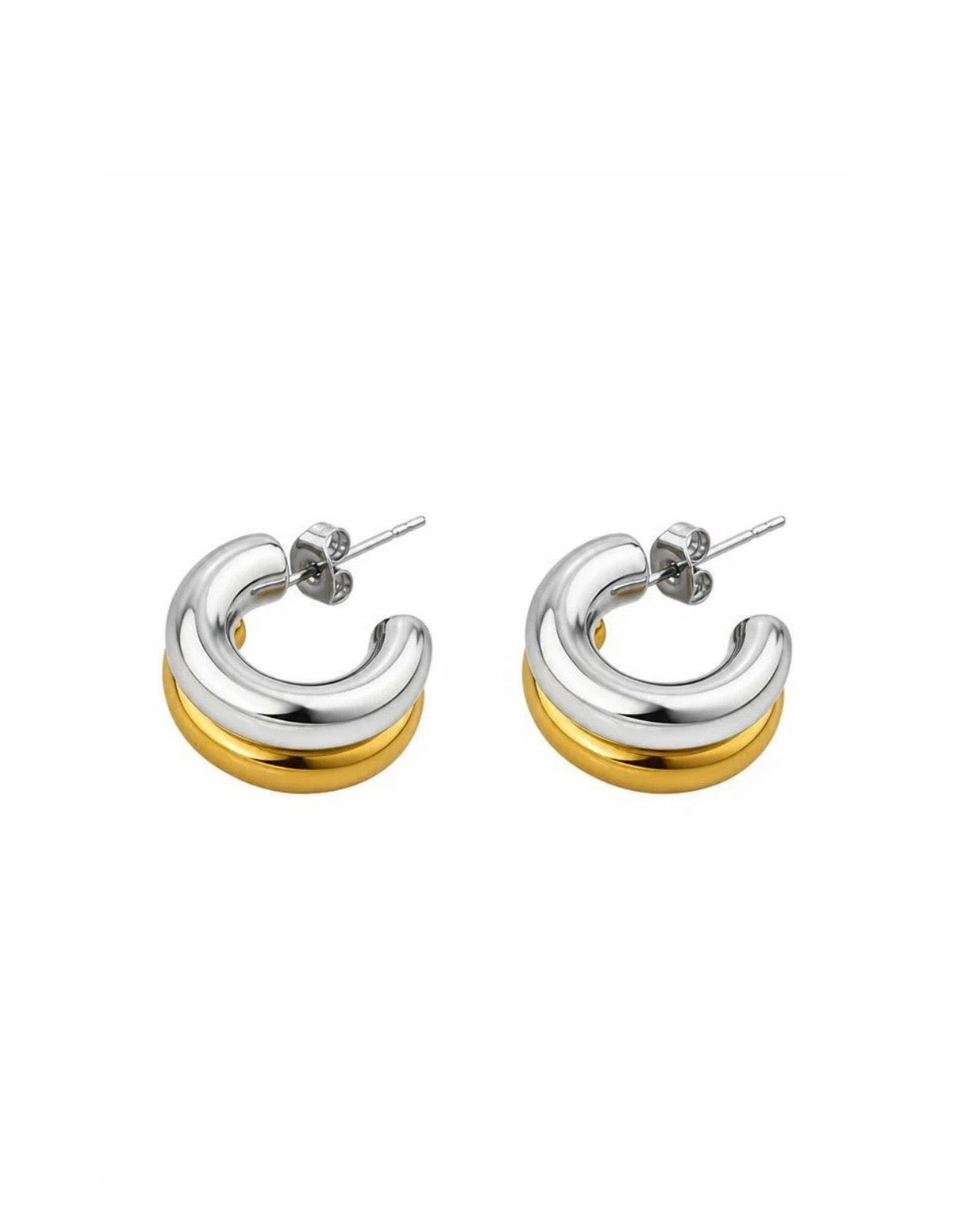 Duet Huggie Hoops Two-Tone