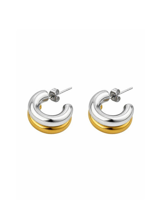 Duet Huggie Hoops Two-Tone