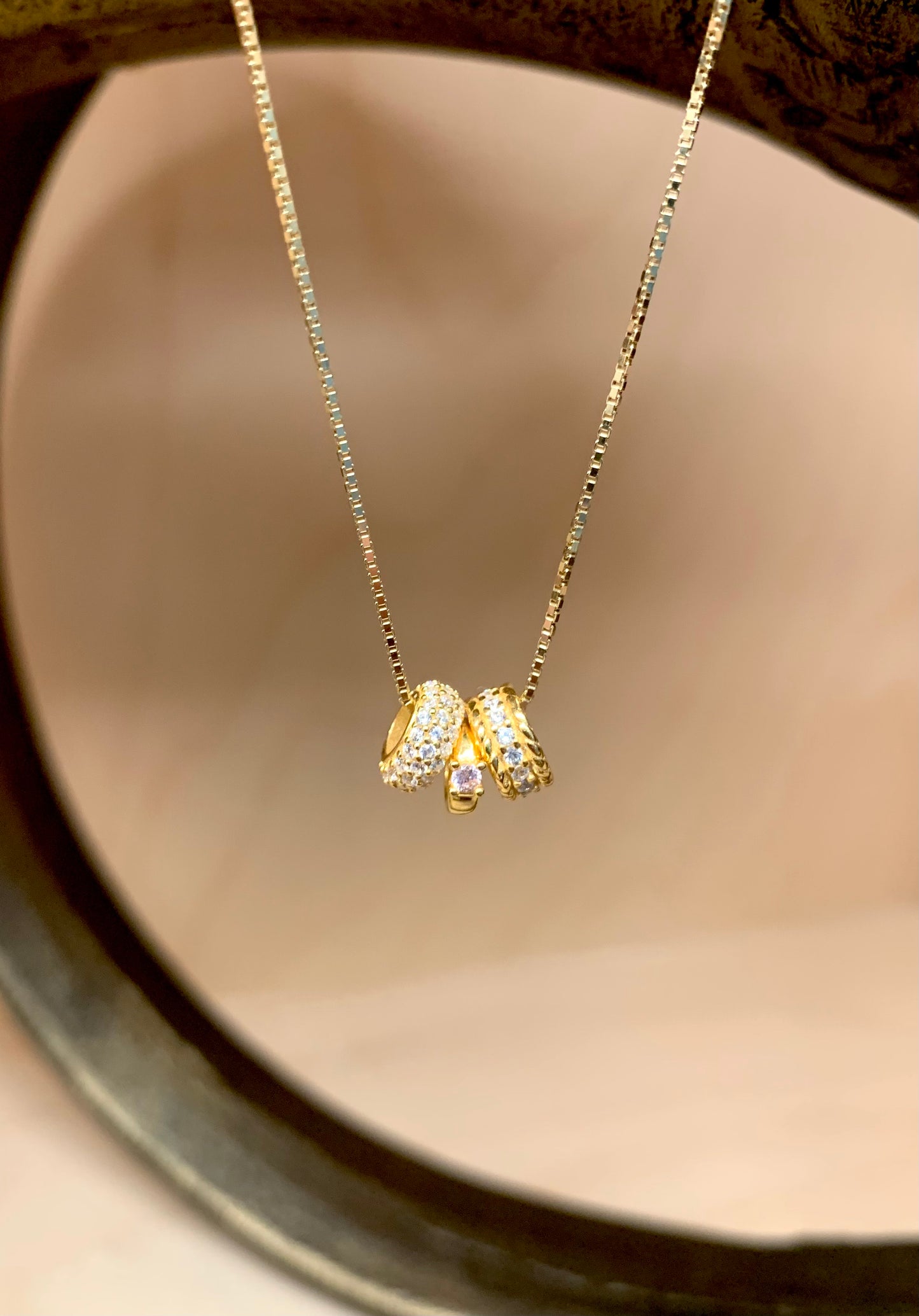 Pink Spacer Charm Necklace