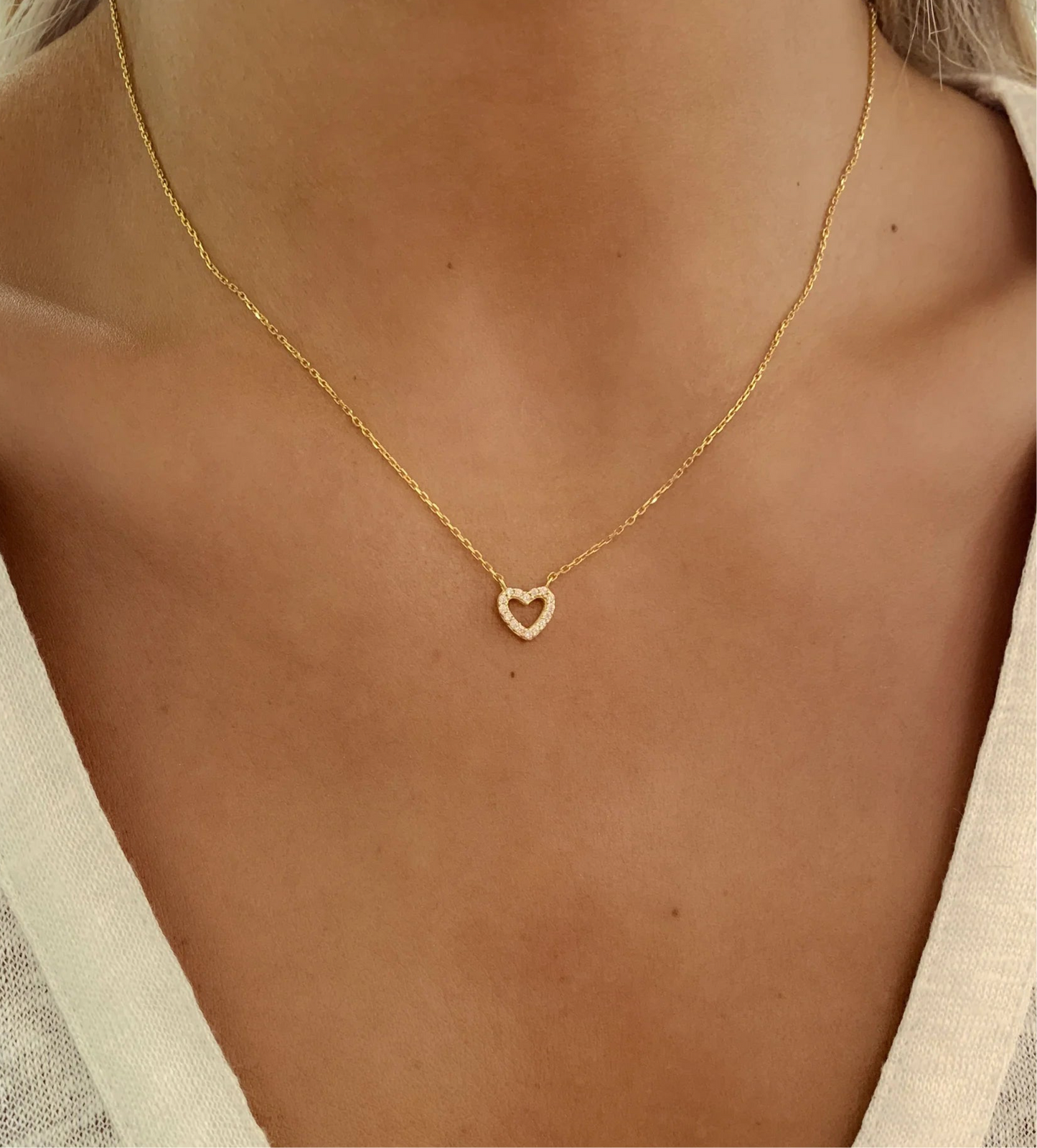 Gold Vermeil Open Heart Necklace
