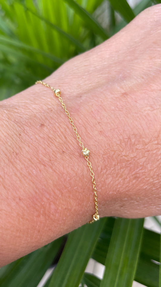 Gold Vermeil Plain Nugget Bracelet