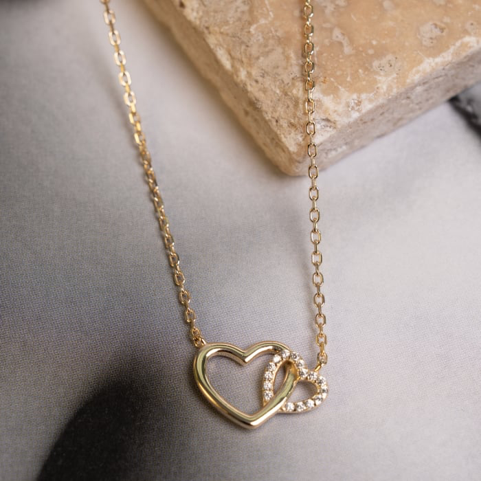 Gold Vermeil Interlocking Hearts Necklace