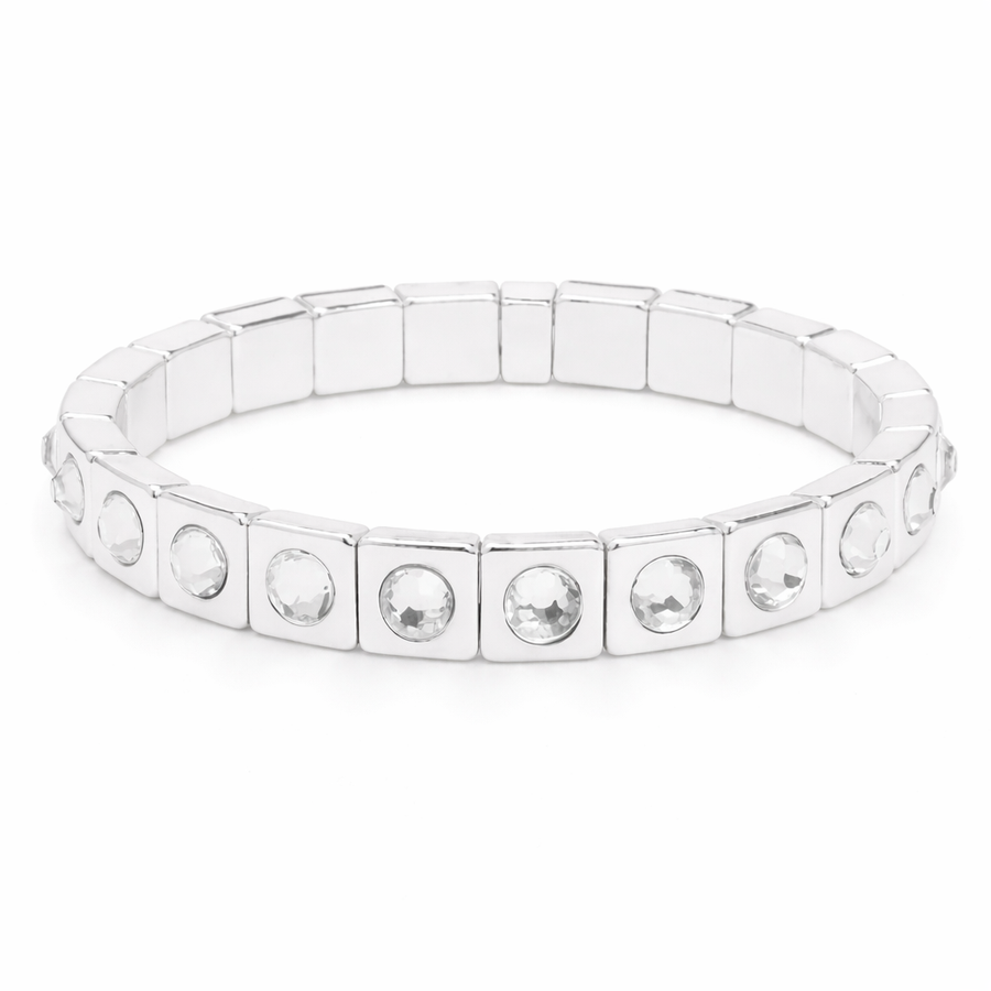 CZ Silver Stretch Bracelet