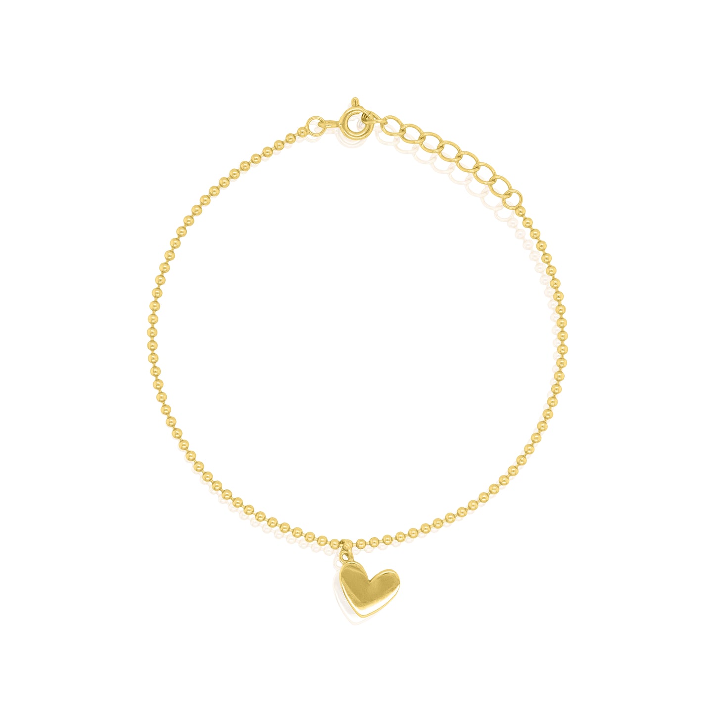 Ball Bead Dangling Heart Bracelet