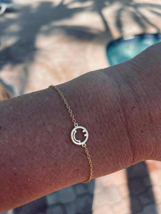 Gold Vermeil Smiley Face Bracelet