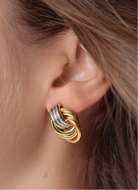 Two Tone Knot Earrings