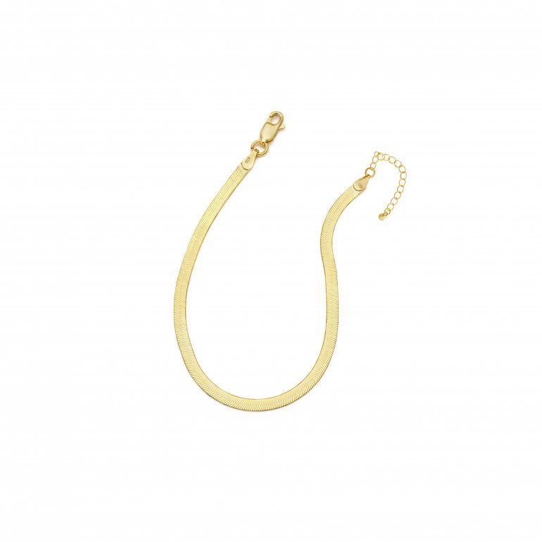 Gold Vermeil Herringbone Anklet