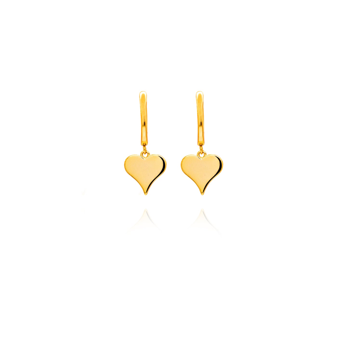 Gold Vermeil Dangling Heart Huggies