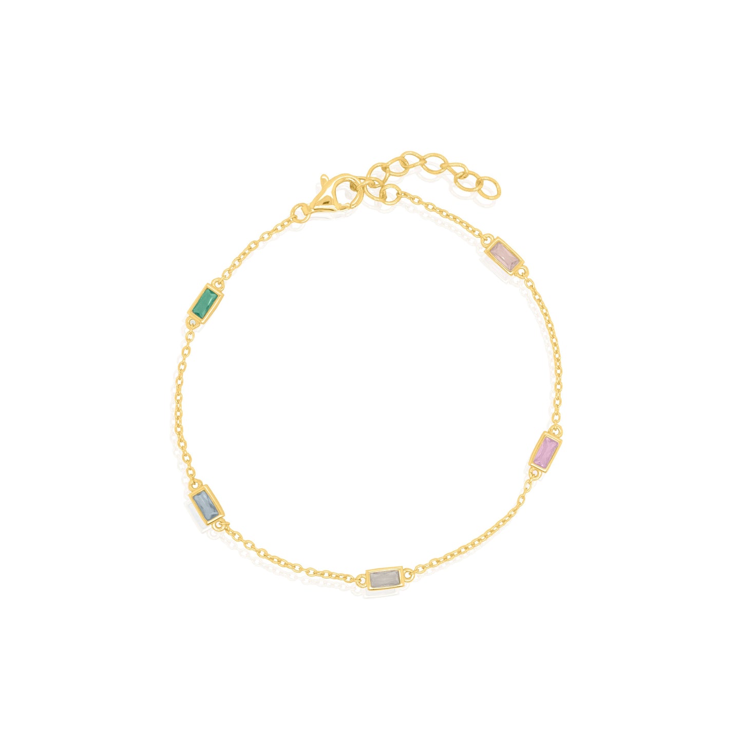 Gold Vermeil Multi Coloured CZ Bracelet