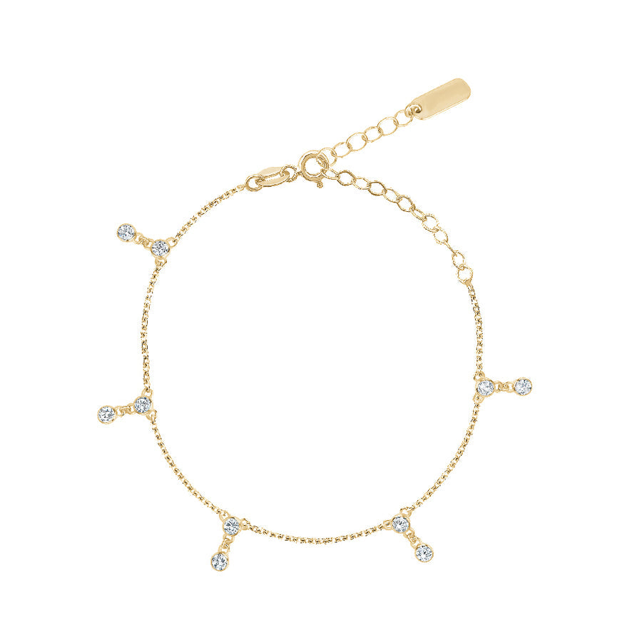 Gold Crystal Drop Anklet