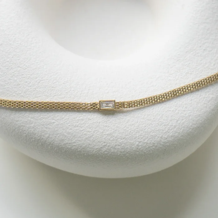 Gold Vermeil Double Wrap CZ Bezel Bracelet