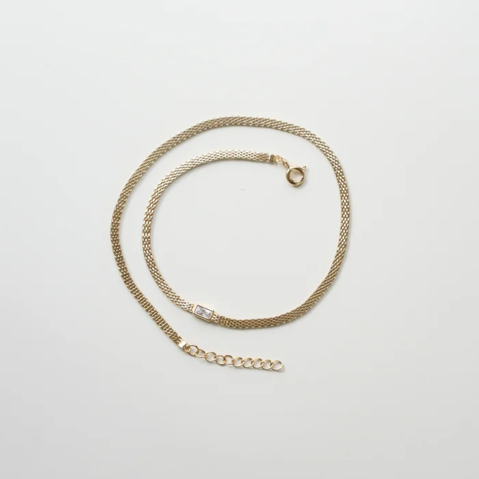 Gold Vermeil Double Wrap CZ Bezel Bracelet