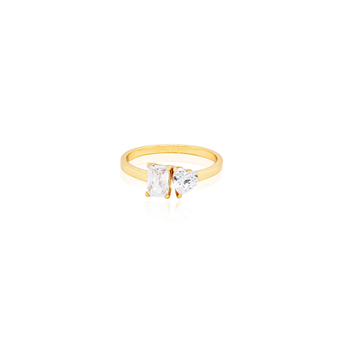 Gold Vermeil Me and You CZ Ring