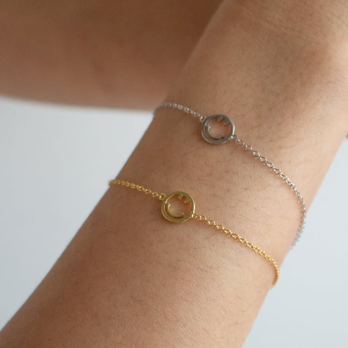 Gold Vermeil Smiley Face Bracelet