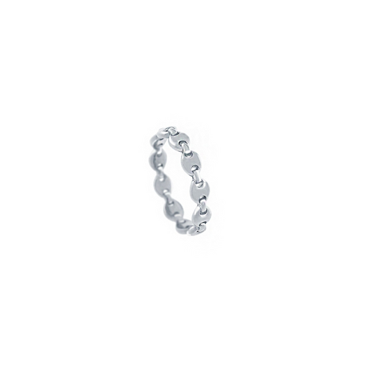 Sterling Silver 'Milano' Mini Puffed Link Ring