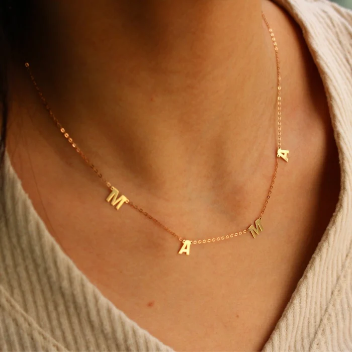 10K Mama Letter Necklace