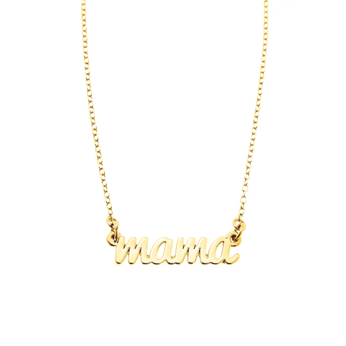 Gold Vermeil Mama Nameplate Necklace