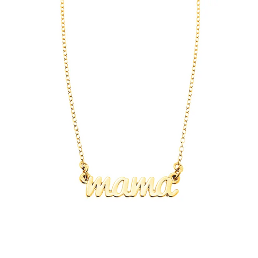 Gold Vermeil Mama Nameplate Necklace