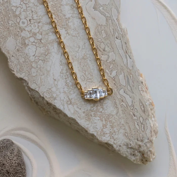 Gold Vermeil Fancy CZ Bar Bracelet