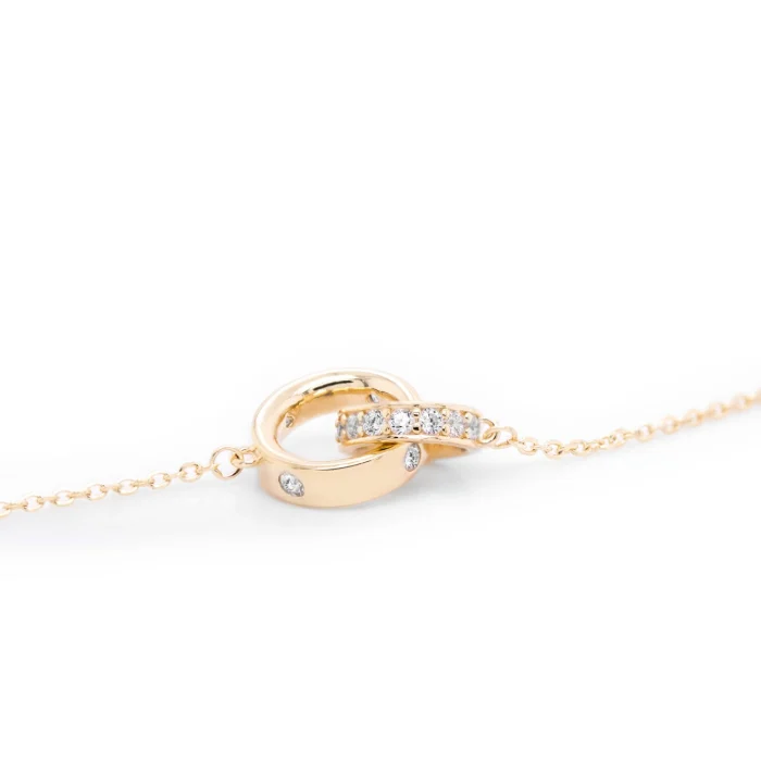 Gold Vermeil Interlocking CZ Ring Bracelet