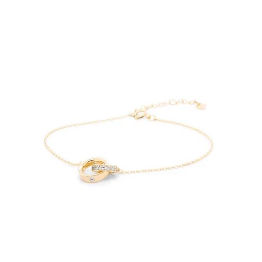 Gold Vermeil Interlocking CZ Ring Bracelet