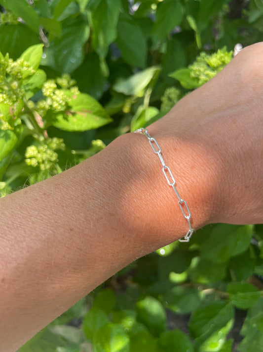 Sterling Silver 3mm Paperclip Bracelet