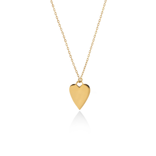 10K Solid Gold Elongated Heart Necklace