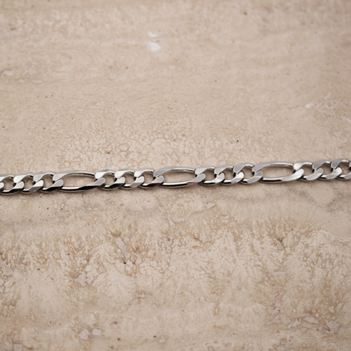 Sterling Silver Figaro Bracelet 4.8mm