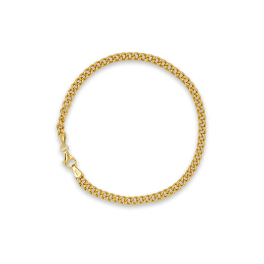Gold Vermeil 3.7mm Hollow Curb Bracelet