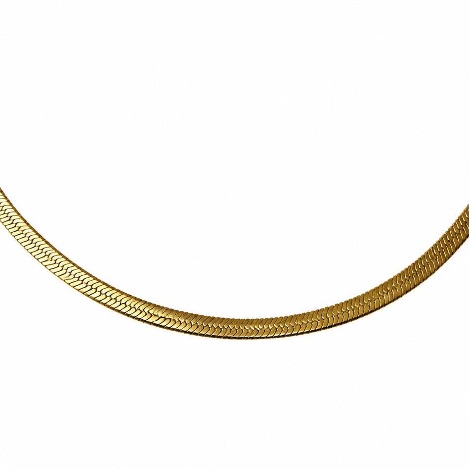 Gold PVD Herringbone Necklace
