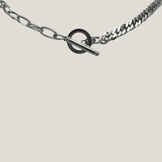 Dual Link Chain Silver PVD Necklace