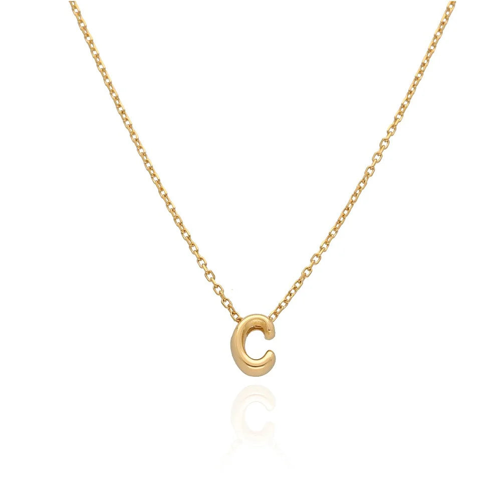 Gold Vermeil Bubble Monogram Necklace
